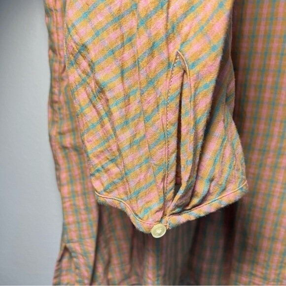 J. Crew Field Check Plaid Puff Sleeve Flannel Top - XL - Picture 11 of 12